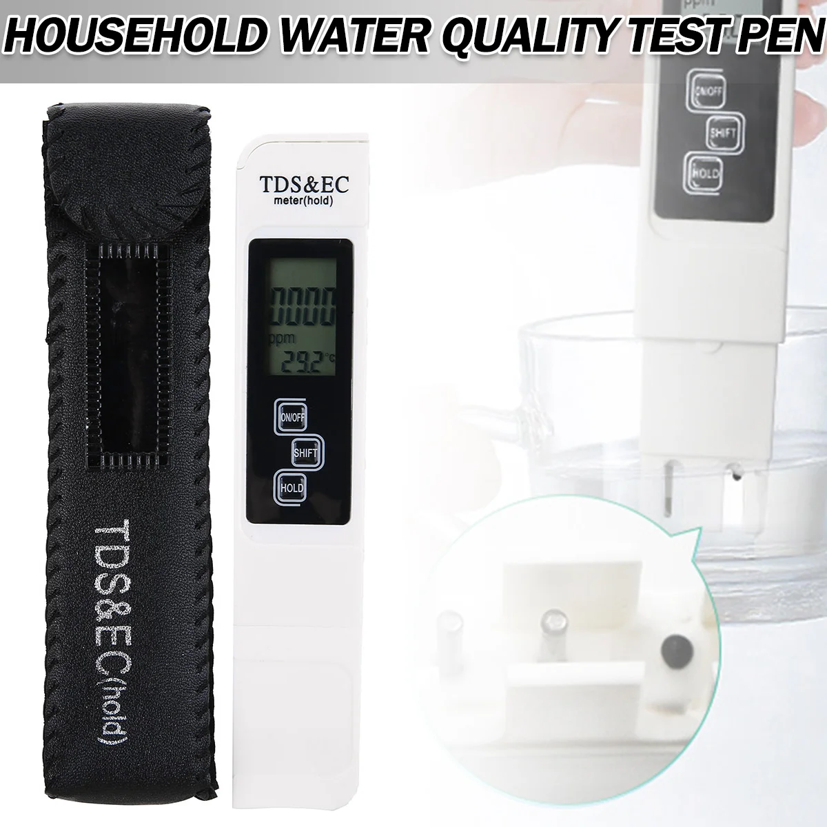 

3 In 1 Digital Water Quality Tester TDS EC Meter Range 0-9990 Multifunctional Water Purity Temperature Meter TEMP PPM Tester
