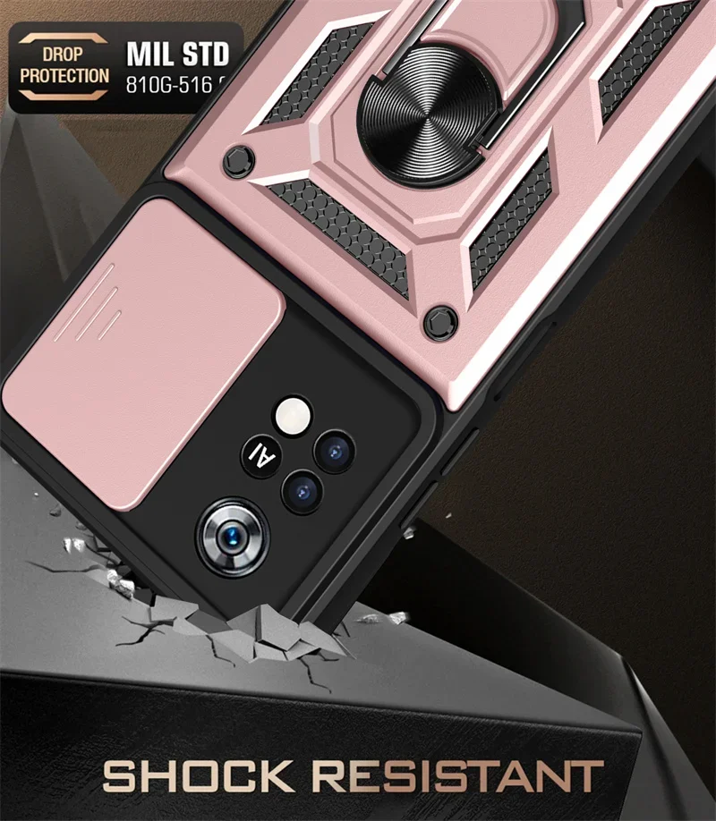Durable Camera Lens Protect Armor Case with Phone Holder Cover