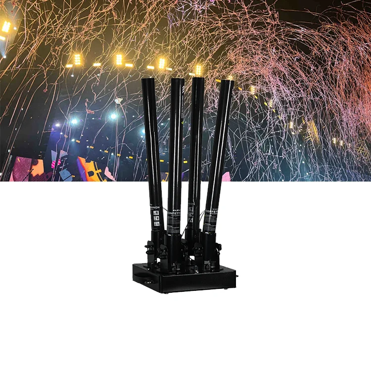 

4 Heads Stage Confetti Blower Color Paper Cannon Machine Stage Effect Confetti Launcher Spray Paper Confetti Machine
