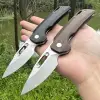Steel Rose Handmade Poratable Topwell Pocket Knife Sharp M390 Blade Flax Handle Ball Bearing Quick Oopening EDC Survival Outdoor 1