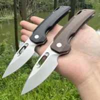 Steel Rose Handmade Poratable Topwell Pocket Knife Sharp M390 Blade Flax Handle Ball Bearing Quick Oopening EDC Survival Outdoor 1