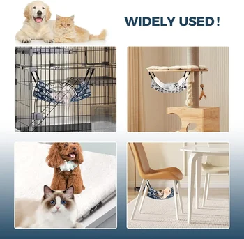 Hanging Cat Hammock Bed – Reversible & Adjustable for Cats, Ferrets, Puppies, Rabbits & Small Pets 6