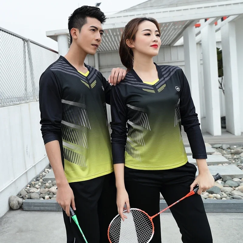 Long sleeve Badminton shirt Sportswear Tennis shirt Women/Men sports Table tennis clothes breathable exercise running shirts