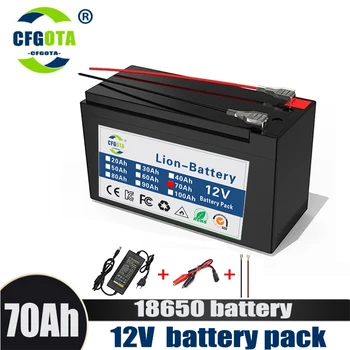 업그레이드된 리튬 이온 18650 배터리, 전기 자동차 리튬 배터리 팩, 내장 BMS 30A 고전류, 9V- 12V, 35Ah, 120Ah, 12V, 70Ah