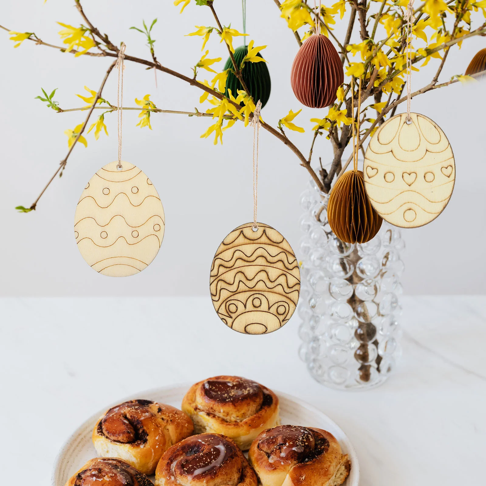 

Пасхальное яйцо, деревянный вырез, необработанный деревянный ломтик, Diy Краска, подвесные украшения, веревки, детская живопись, фотообои