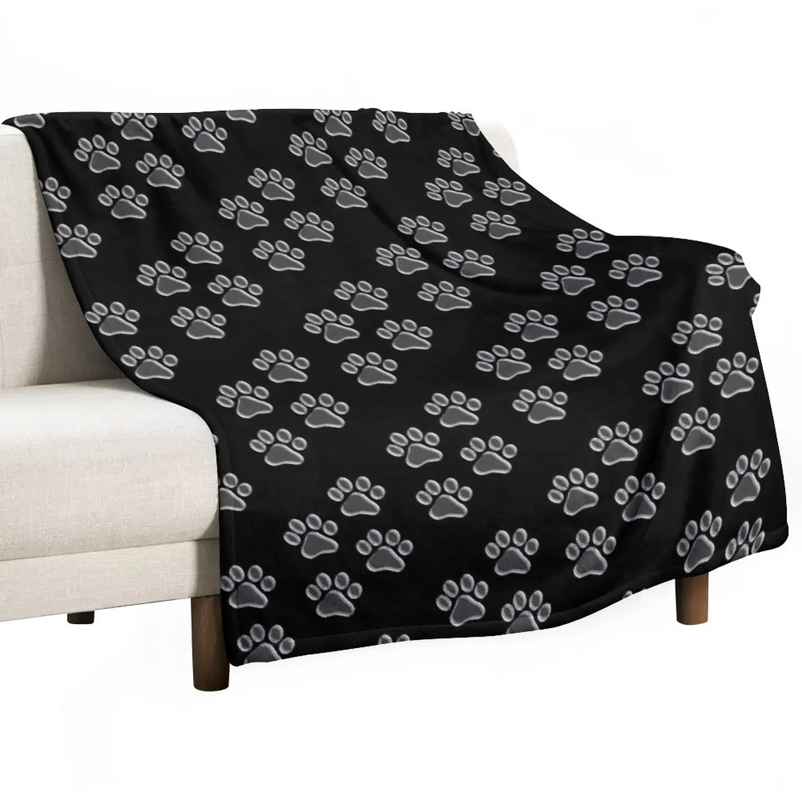 

dog paw Throw Blanket Personalized Gift Plaid on the sofa Blankets