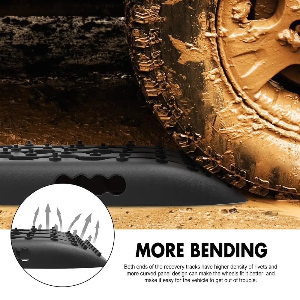 X-BULL 10 Pairs Recovery tracks Boards 4WD for X4 10T Sand / Mud / Snow Gen 2.0 Black