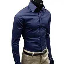 Men's Shirt Button-down Closure Anti-wrinkling Odorless4 Long-sleeve Button-down Shirt for Daily Life