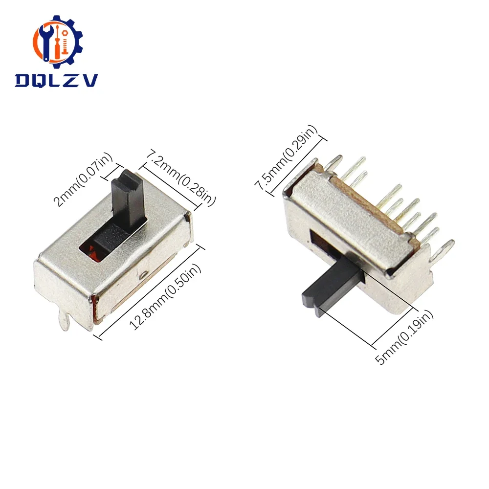 Переключатель SS23D07 SS23D07VG5, 8 контактов, 3 положения, 2 п3 т, с двойной вертикальной раздвижной ручкой, высота 5 мм (art.: 3920c3aaeb87f) - 3920c3aaeb87f