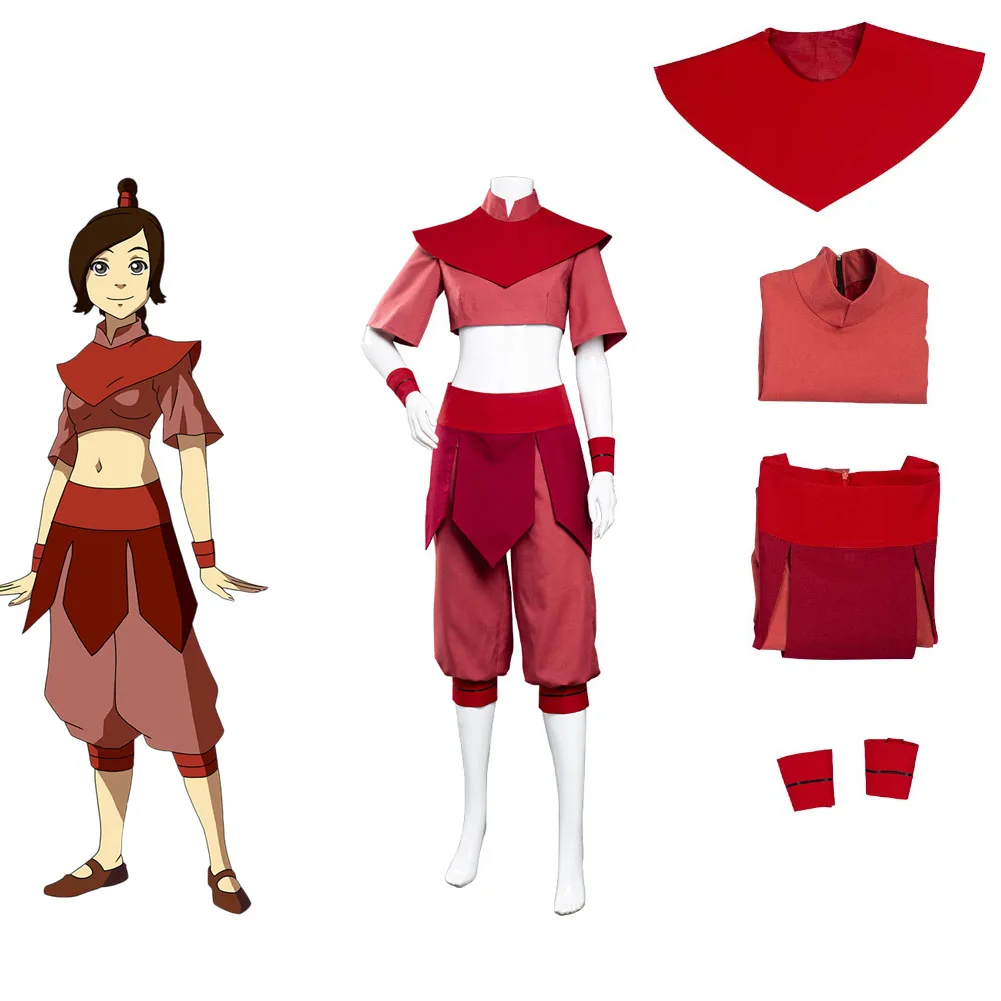 

Anime Avatar The Last Airbender Ty Lee Cosplay Costume Top Pants Cape Halloween Carnival Christmas Outfit