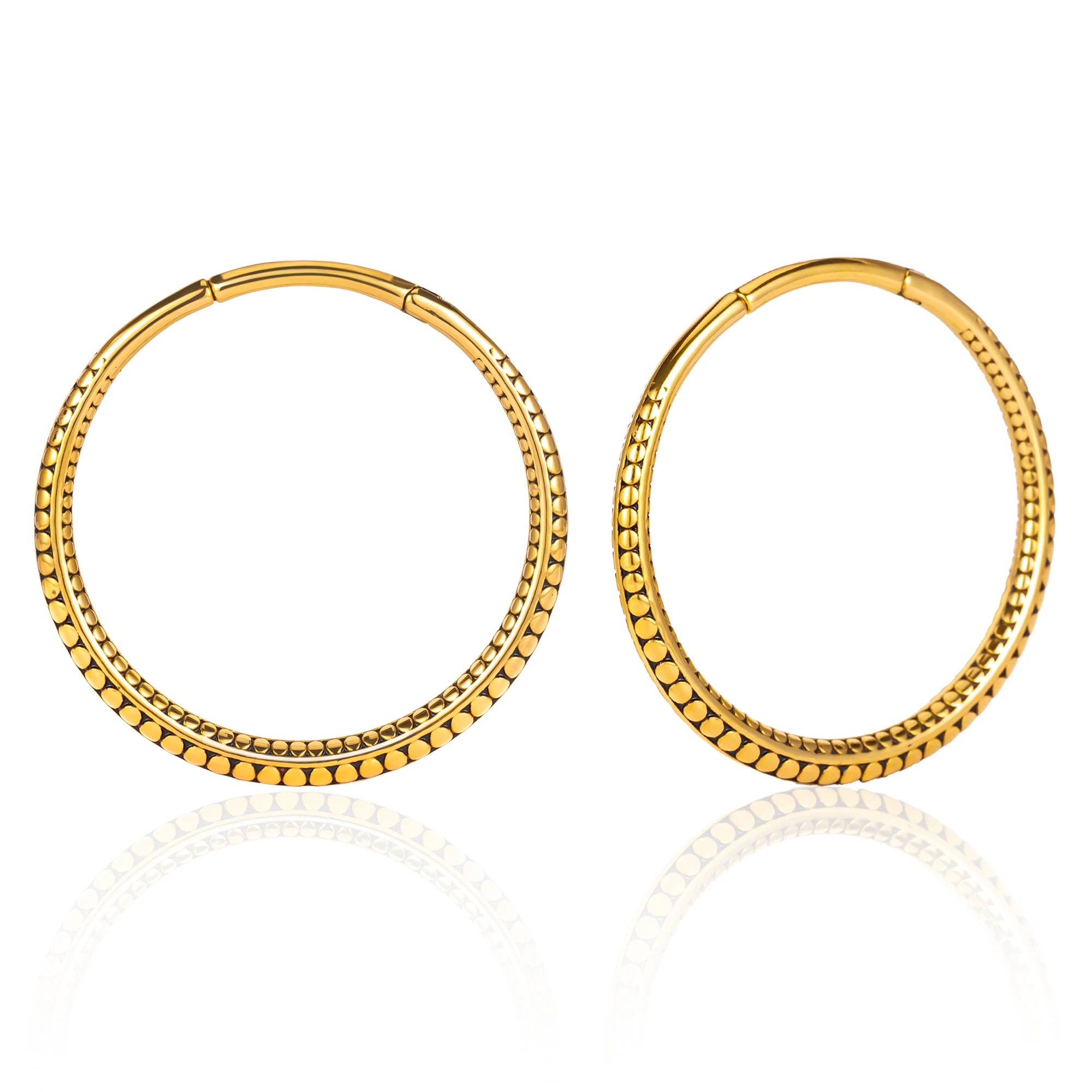 Vanku 2PC Moderinge aus chirurgischem Stahl, Ohrgewichte für gestreckte Ohren, 3 mm Ohrbügel, baumelnde, gewichtete Messgeräte, Ohrringe für Frauen – Detail 14