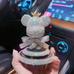 Adorable Diamond Gloomy Bear Bow Doll Rhinestone Dashboard Charm (Luxury ab color)