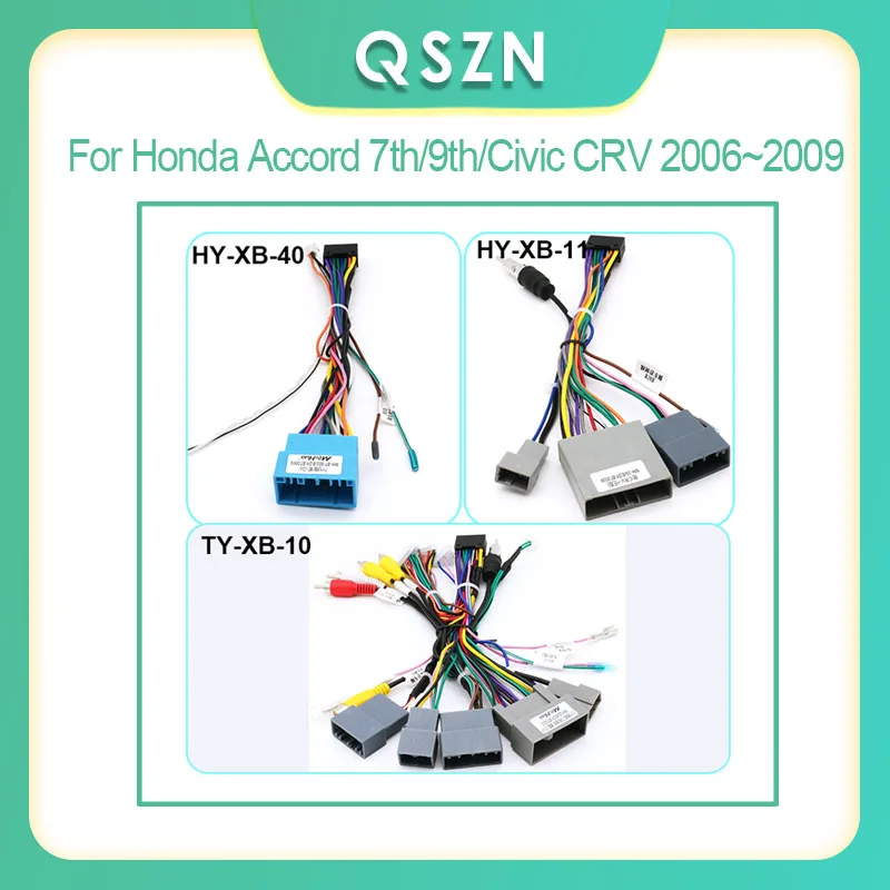 

Car accessories 16Pin Car Radio Wiring Harness Adapter For Honda Accord 7th/9th/Civic CRV 2006~2009 Android auto Power Cable