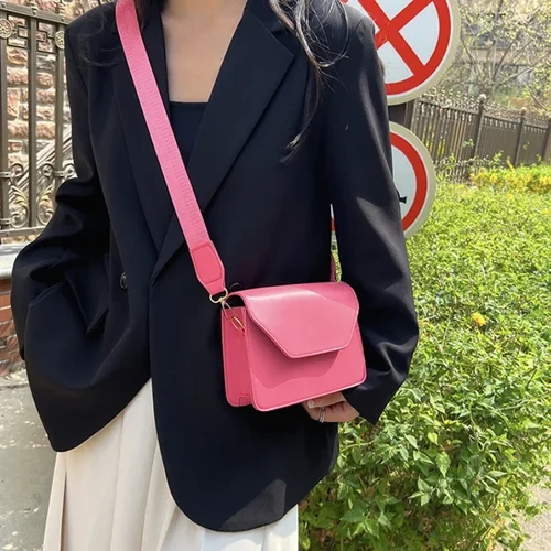 트렌디 한 여성 가방 여성을위한 빈티지 Crossbody 가방 PU 가죽 간단한 솔리드 컬러 플랩 메신저 가방 디자이너 핸드백 파우치 3