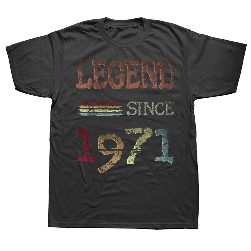 Legend Since 1971 Geburtstagszitat Unisex Baumwoll-Streetwear-T-Shirt Humor-T-Shirt Locker sitzende Kleidung für Männer und Frauen Kurzarm