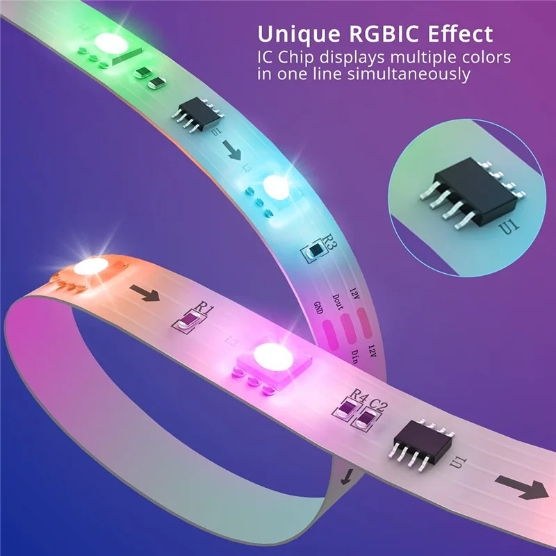 Led Strip Lights 65.6ft IP65 Smart RGBIC Acoshneon