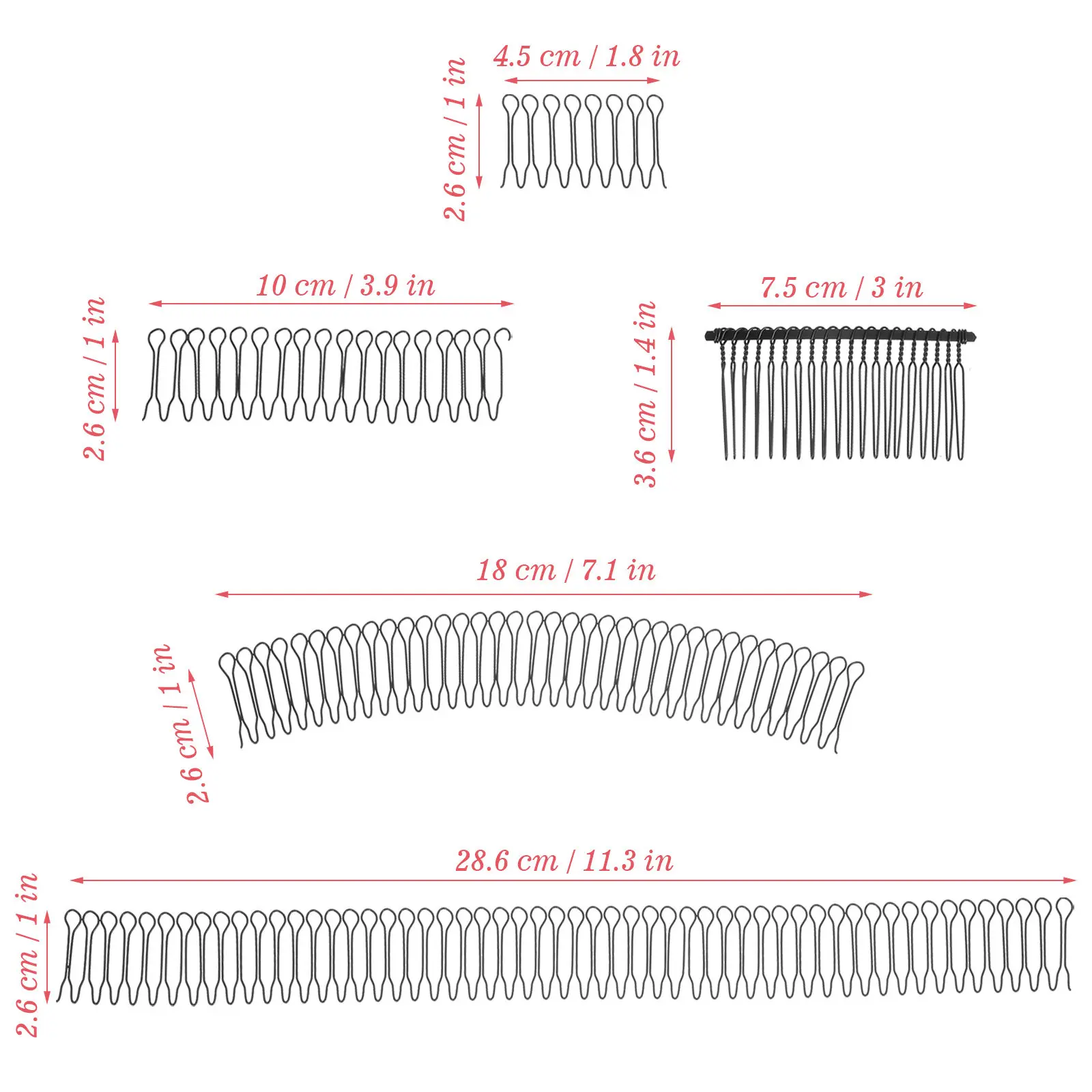 5Pcs U 모양 헤어 마무리 고정 클립 핀 빗 여성용 보이지 않는 여성용 소녀용 경량 헤어 스타일링 도구 행사