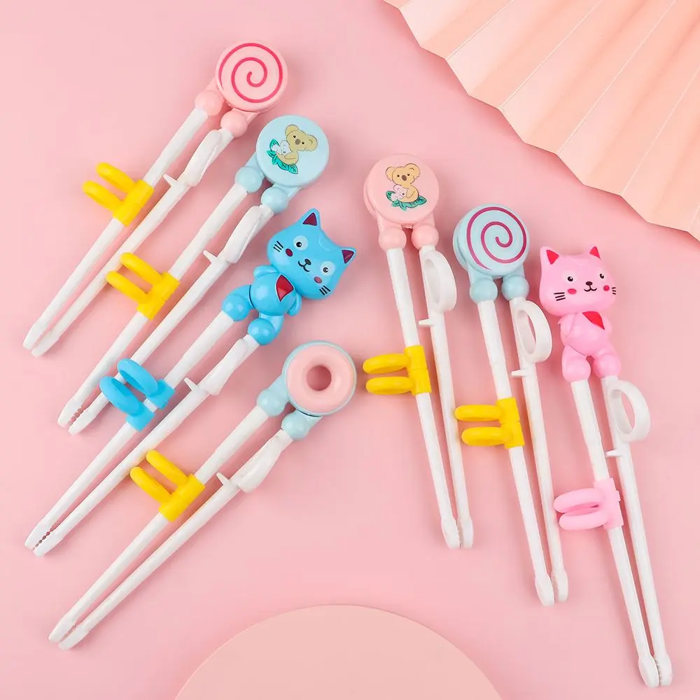 1 Pair New Fashion Cartoon Plastic Chopsticks Cute Children Learn Chopsticks Correct Usage