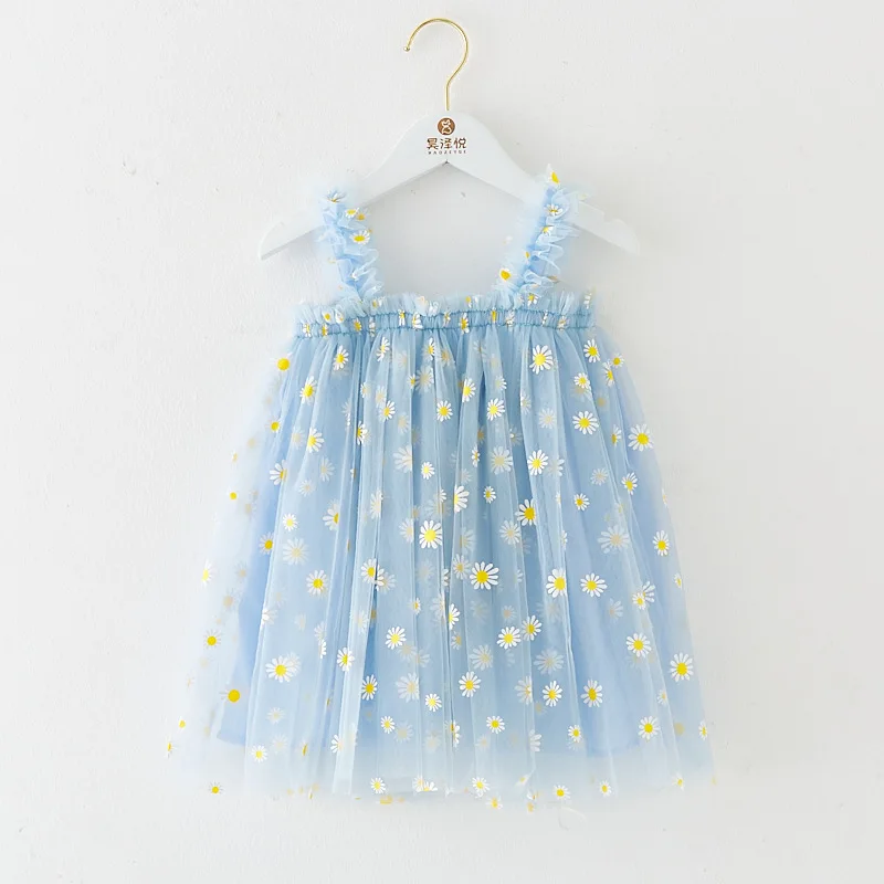 Baby Girl Dress Fashion Suspenders Embroidery Floral