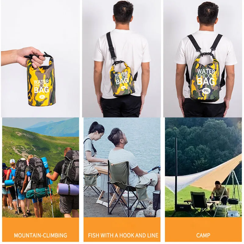 Waterproof Dry Bag Pack for Swimming, Rafting, Kayaking, River Trekking Storage Bags, Rafting Sack, Pouch Bag, 2 L, 5 L, 10 1