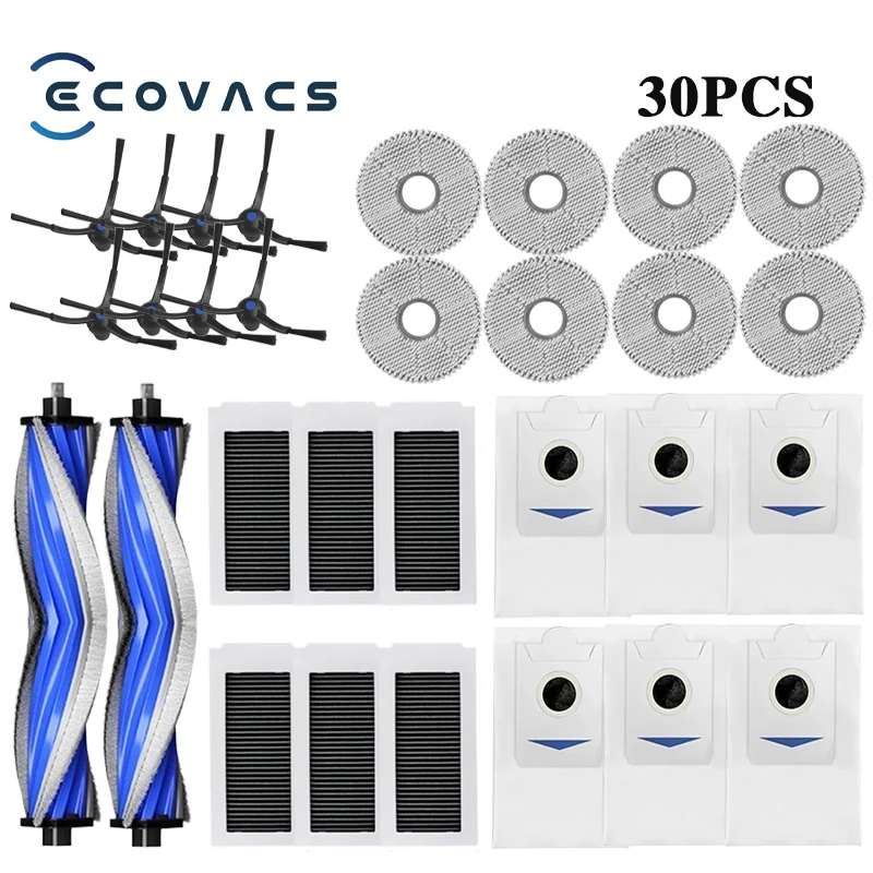 Ecovacs Robot Vacuum Replacement Kit: Dust Bag, Brushes, Filters, and Mop Accessories