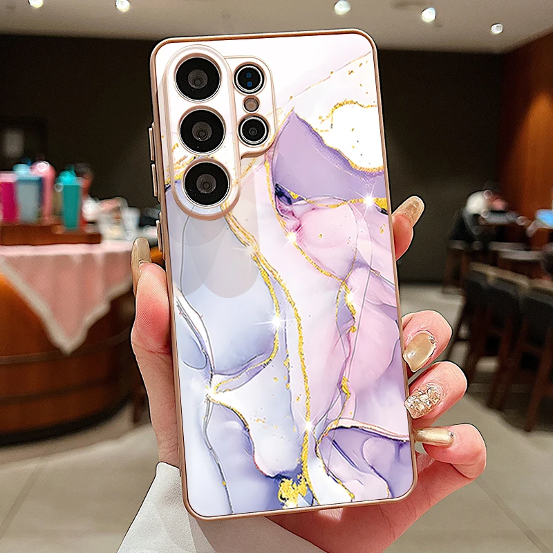 Elegant Marble Pattern Magnetic Phone Case Cover