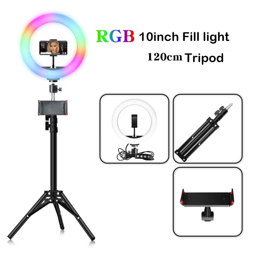 Unicucp 12" LED Ring Light Avec Trépied Haut, Anneau Lumineux Réglable Avec 10 Modes D'Eclairage Et 10 Niveaux, Lumiere Photo Pour Selfie, Tiktok, Youtube, Photography, Video Live Stream, Maquillage