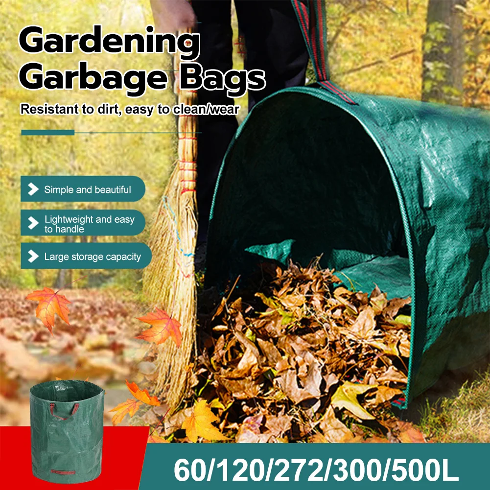 

Garden Garbage Bag Large Capacity Garden Bag Reusable Waterproof PP Storage Bag Collection Container For Yard Paper Storage Bag