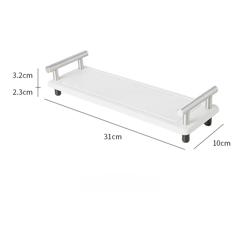 Sink Caddy Instant Dry Kitchen Bathroom Organizer, Diatomaceous Earth Water Absorbing Quick Stone Drying Soap Bottles Mat Tray 6