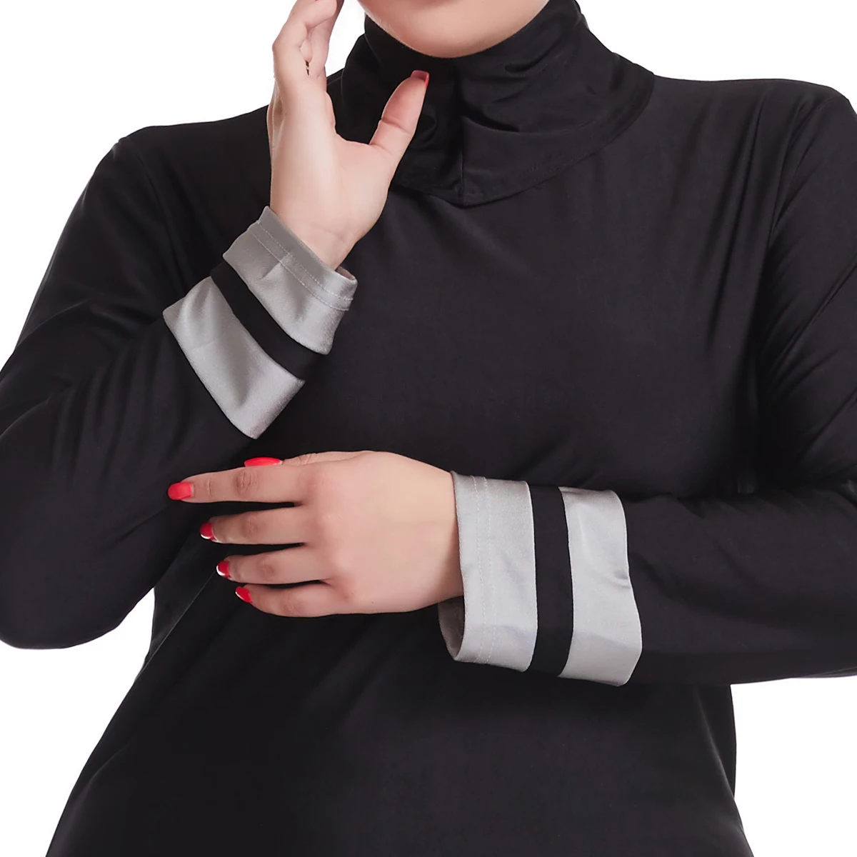 XL-6XL 3pcs Muslim Swimsuits Full Coved Long Sleeve Islamic Women Swimwear Elegant Lady Bathing Pool Bourkinis Arabic Zwembroek