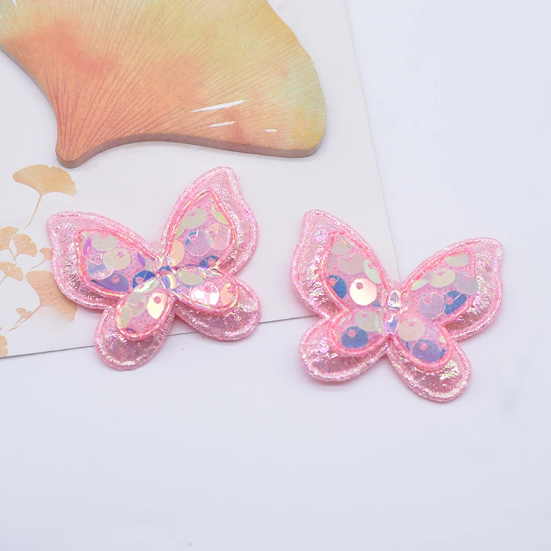 Description Picture 6 of item12Pcs 40*35mm Glitter Sequins Butterfly Padded Appliques for DIY Headwear Hair Clips Bow Decor Clothes Hat Shoes Sewing Patches
