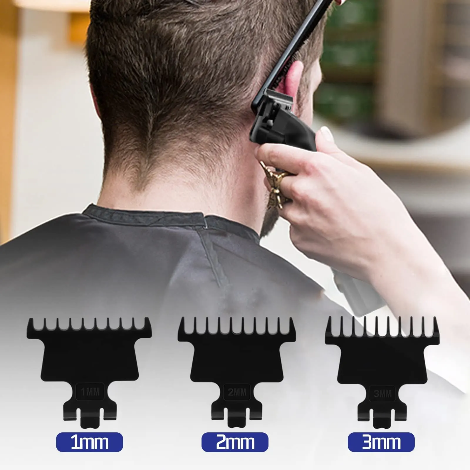 KEMEI Black Hair Clippers for Men Cordless Clippers for Hair Cutting Professional Barber Clippers USB Rechargeable Wireless Hair images - 6