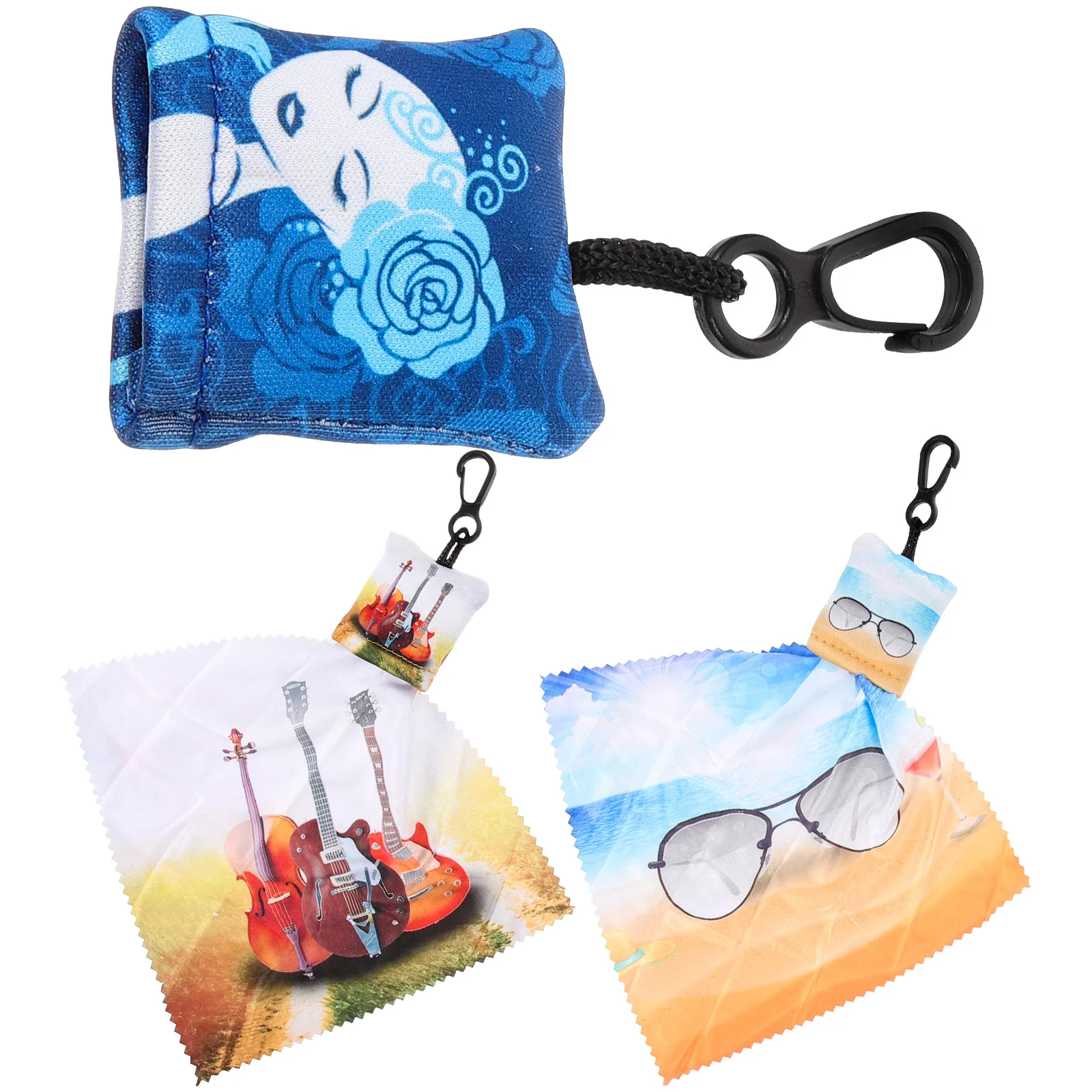 3 Pcs Key Chain Eye Glasses Lens Cleaning Cloths Metal Screen Wipes Electronics eyeglass cleaning cloth glasses cleaning wipes