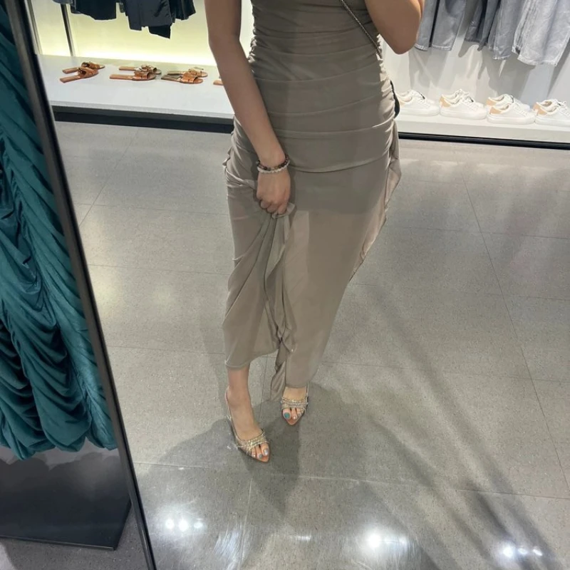 Woman 2024 Trend Rhinestone Slingback Pumps Office Lady Transparent Heeled Sandals Elegant Pointed Toe Female Sexy High Heels