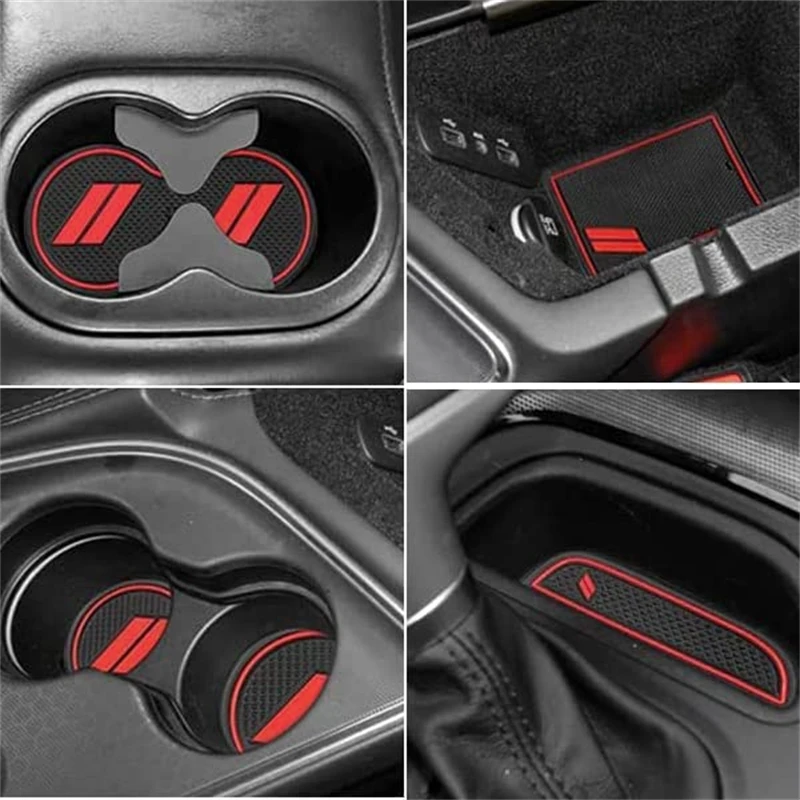 Auto Bekerhouder Mat Insert Coaster Pad Antislip Anti-stof Mat Voor 2015-2020 Dodge Challenger auto Styling Accessoires