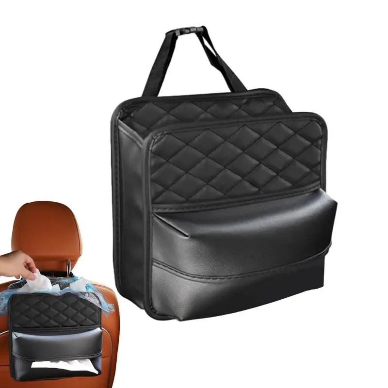 Car Back Seat Organizer Autos Multi-Pocket Storage Bag Tissue Holder Automobiles PU Leather Seat Back Organizer Accessories new car seat back storage organizer bag universal pu leather multifunction storage box stowing tidying pocket auto styling