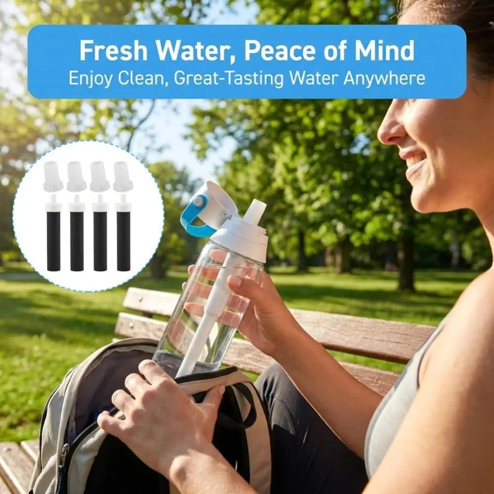 BPA-Free Leak-Proof Water Bottle Purification Filters with Easy-Install Silicone Mouthpieces