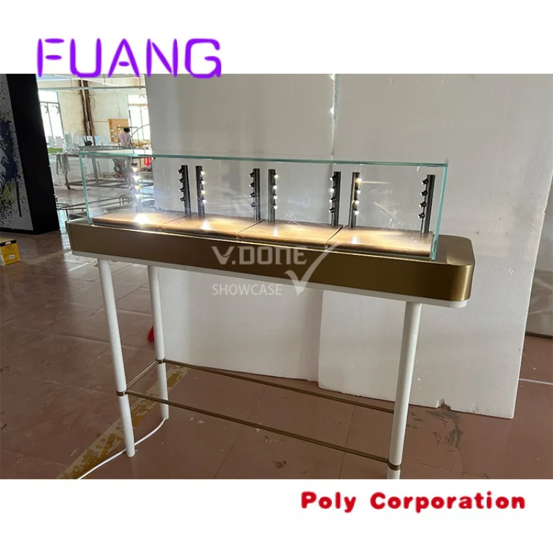 Custom  Professional Manufacturers Glass Showcase For Gold Jewelry Shop Furniture Design Jewellery Counter Display