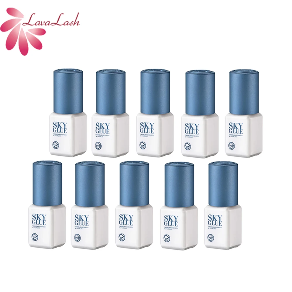 

5ml Sky Glue Blue Cap for Eyelash Extensions Korea Professional False Lashes Glue 1-2s Fastest Drying Retention 6-7 Weeks