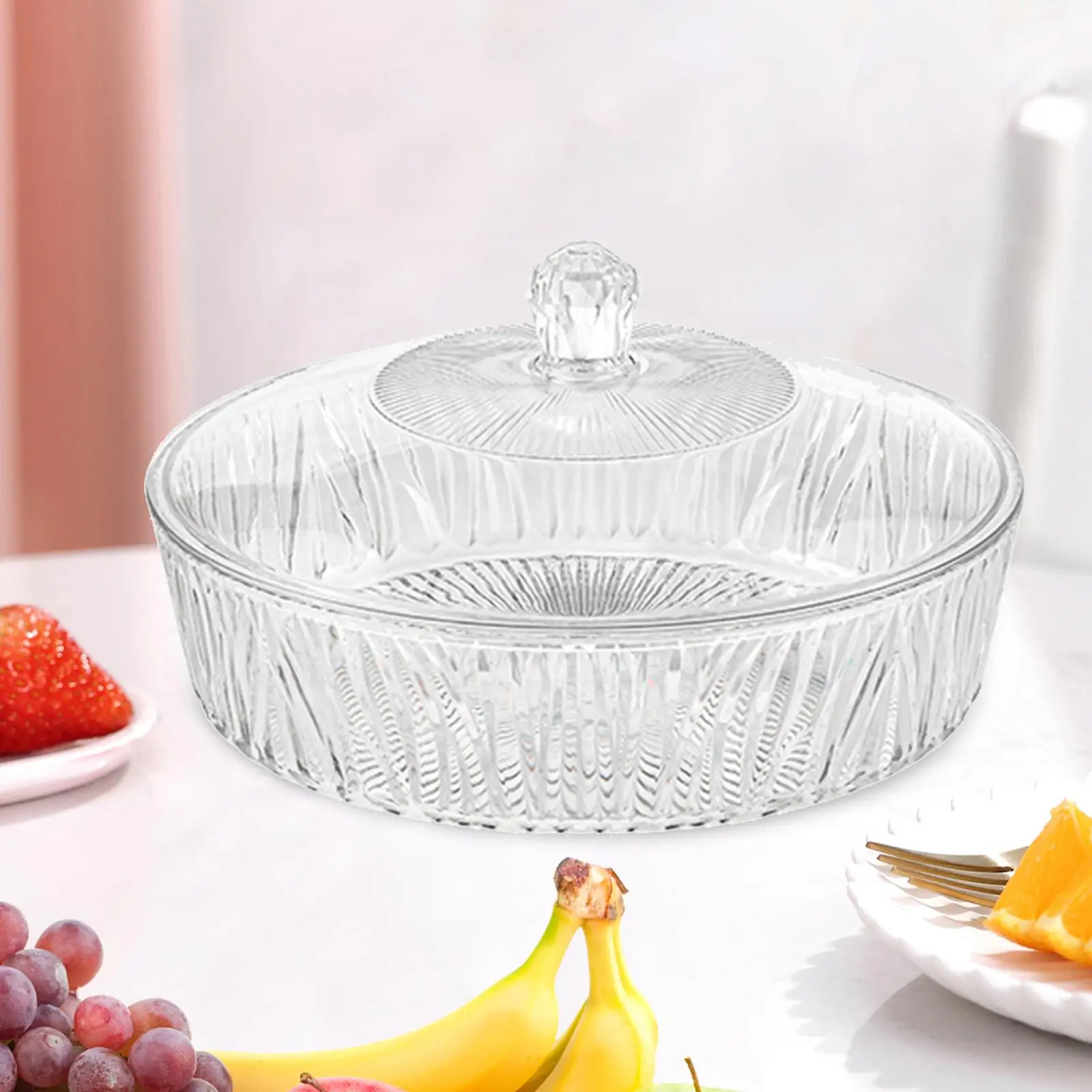 Cake Plate Dessert Table Display with Cover Transparent Portable Decoration Fruit Bowl Serving Cookie Platter for Party