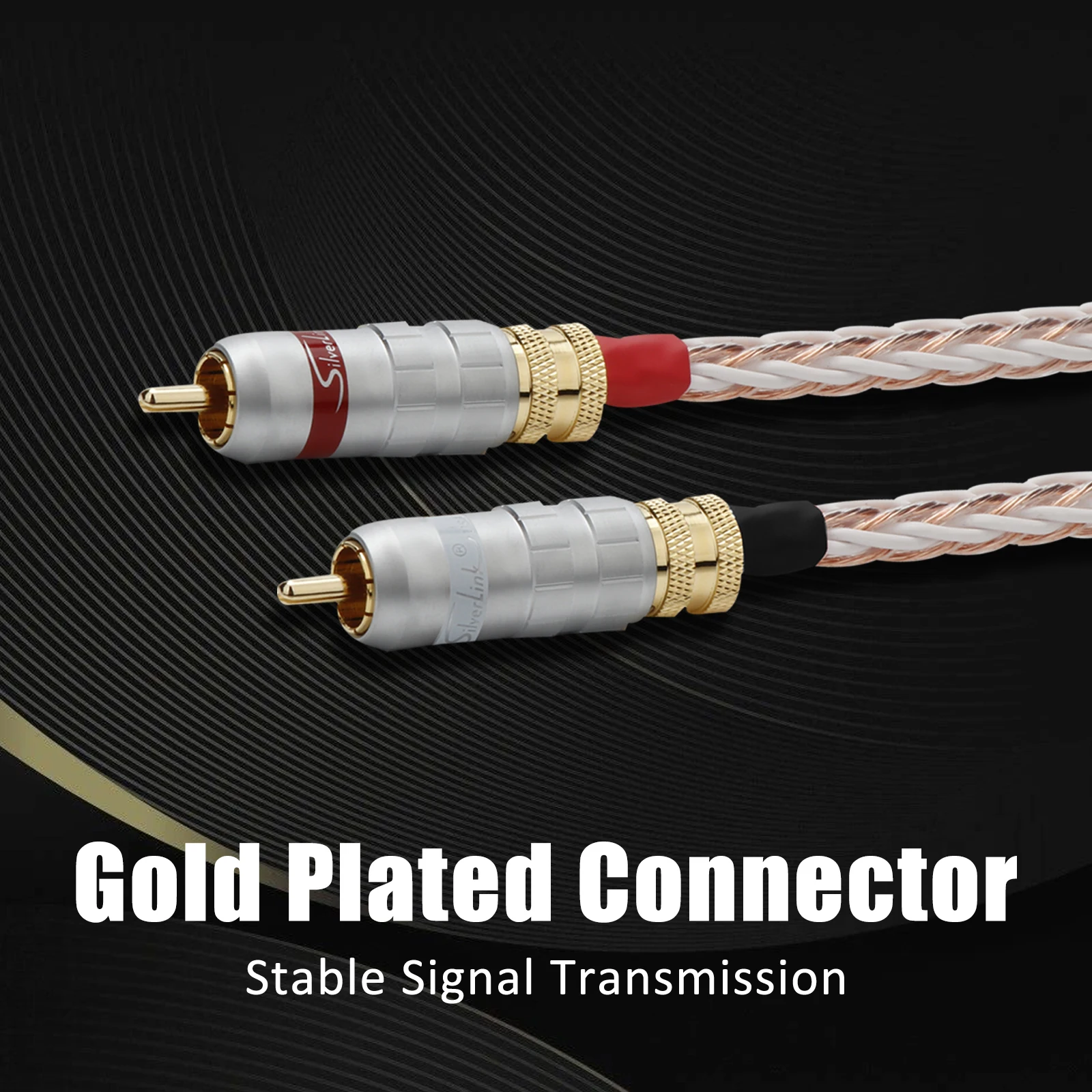 Hi-End 6TC 12 Stränge 7N OCC Kupfer AV Audio RCA/XLR Kabel mit schwarzen Kohlefaser-XLR/RCA-Steckern – Detail 6