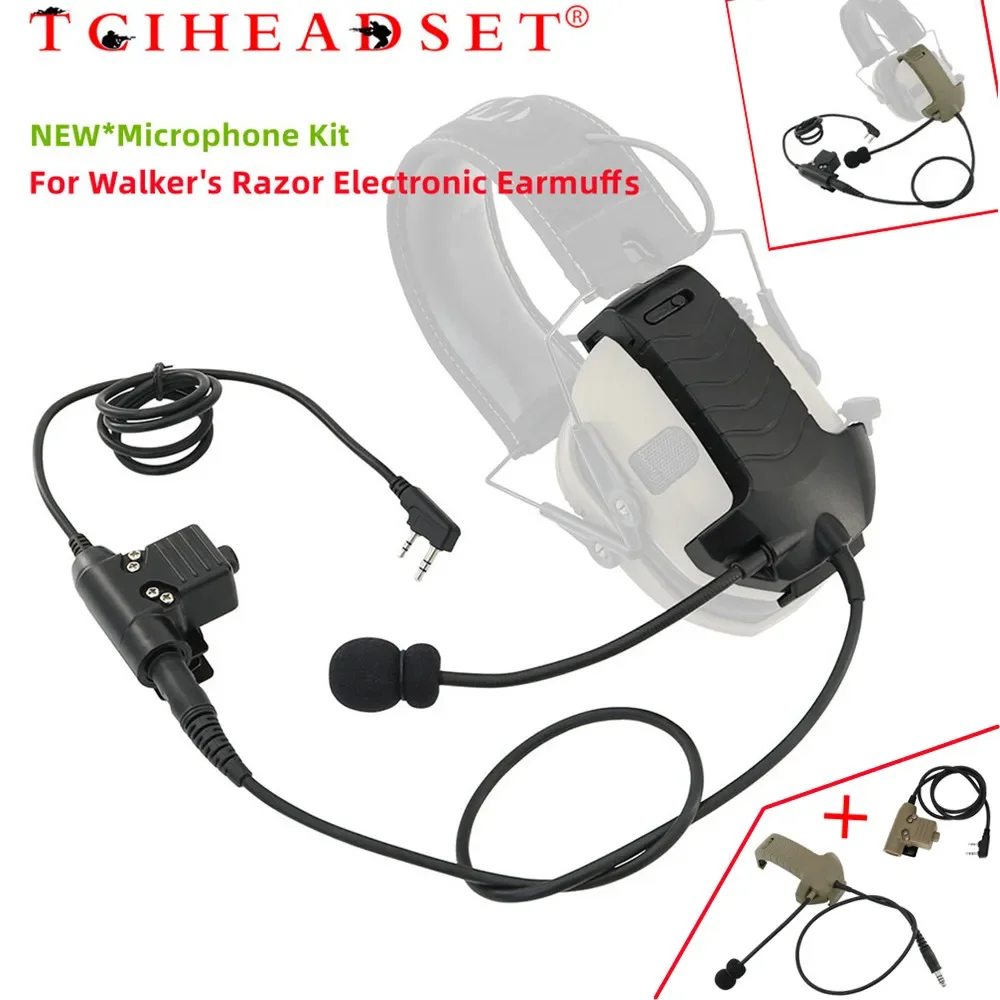 tactical-headset-accessories-y-line-kit-microphone-for-walker's-razor-electronic-earmuffs-with-tactical-ptt-kenwood-for-baofeng