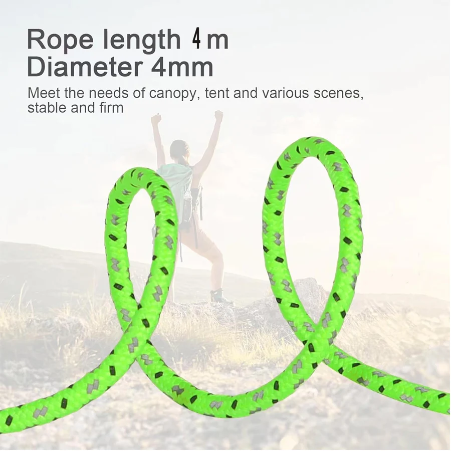 Reflective Guyline Tent Rope Multifunction Runners Guy Line Cord Paracord Outdoor Sports Camping Hiking 4pcs outdoor tent ropes,camping tent accessories