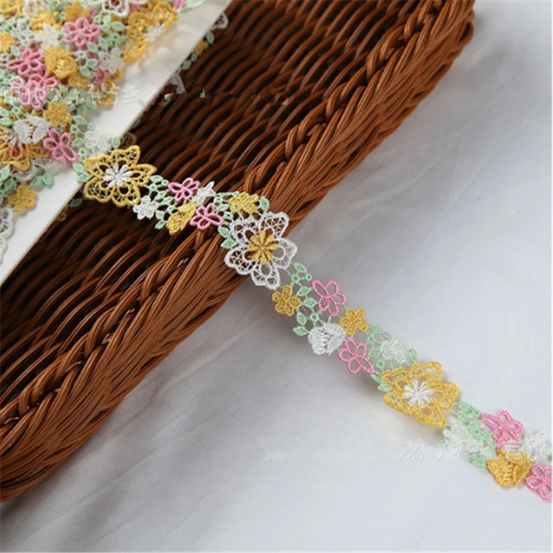 

10Yards 3cm Wide Yellow Orange Color Flower Venise Diy Venice Lace Clothing Accessories Of Various Garment,Bra.Skirt Underwear