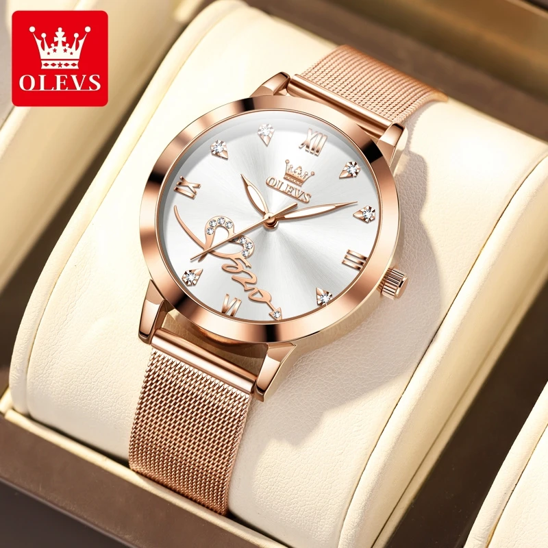 

OLEVS Quartz Watch for Women Luxury Stainless Steel Exquisite Dial Waterproof Luminous Elegant Fashion Ladies Wristwatches Reloj