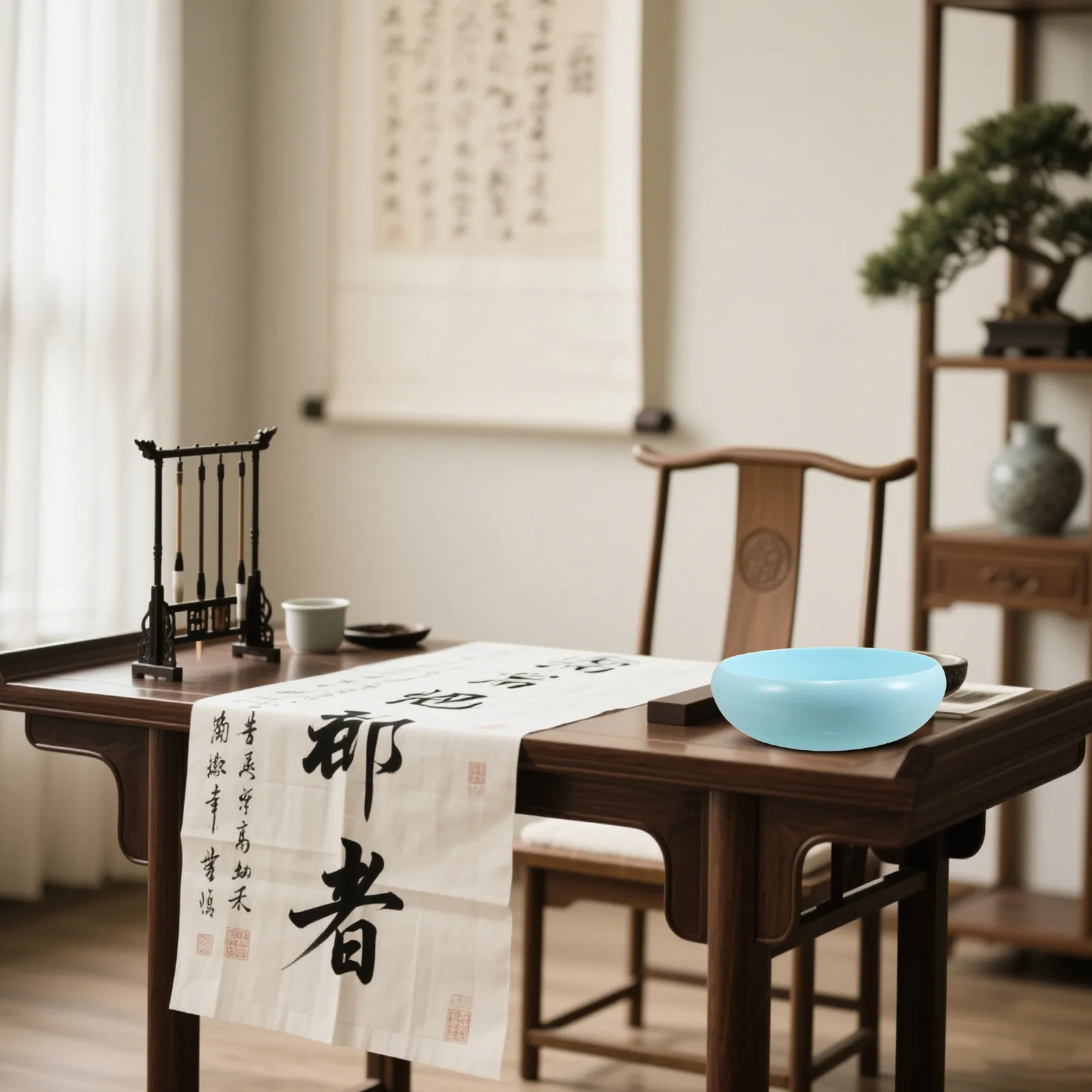 플라스틱 모조 세라믹 수미 붓 세척기 잉크 물통 그릇 서예 그림 붓 세척 용기 수미 잉크 접시