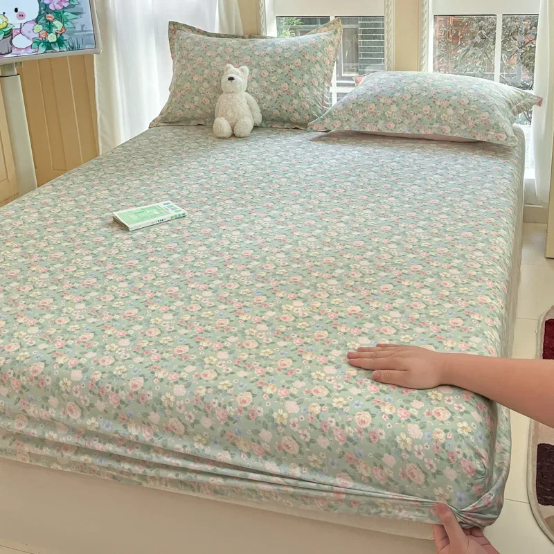 Pure cotton mattress single piece 100% cotton mattress protective cover non-slip and dust mattress protective cover cotton 2