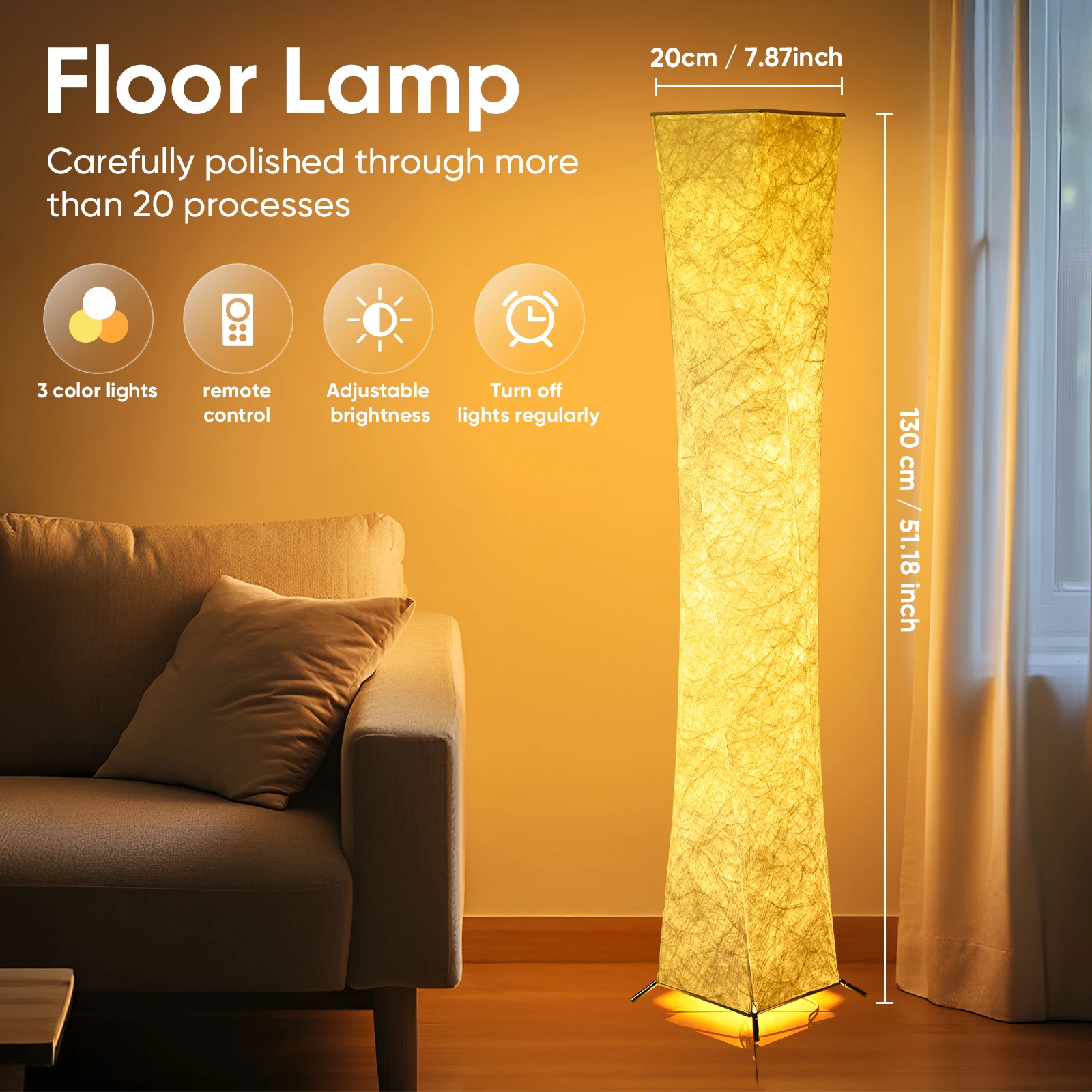 52" Modern Slim LED Floor Lamp 5
