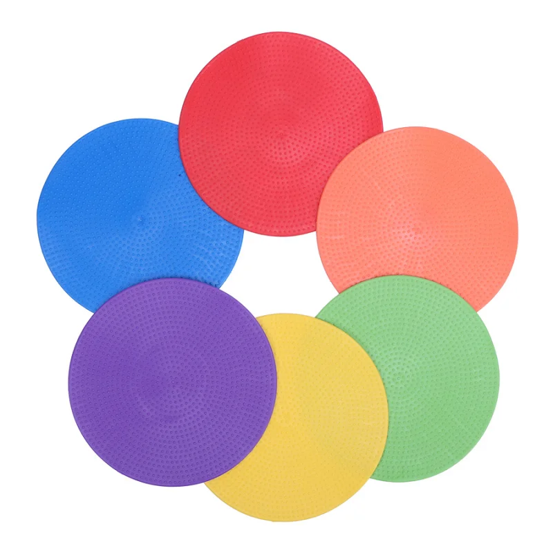 Soccer Training Flat Marking Mats training obstacles tennis landmark mats with square mesh pockets 60pcs 15cm