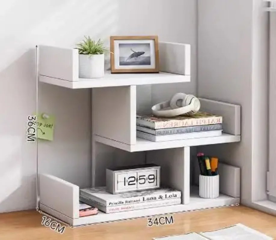 Bookcase Desktop Desk Storage and Storage Rack Household Desk Small Bookshelf Bedroom Office Multi-layer Simple Shelf